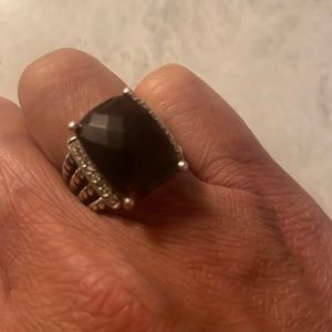 Authenic David Yurman Wheaton smoky quartz diamond size 7
